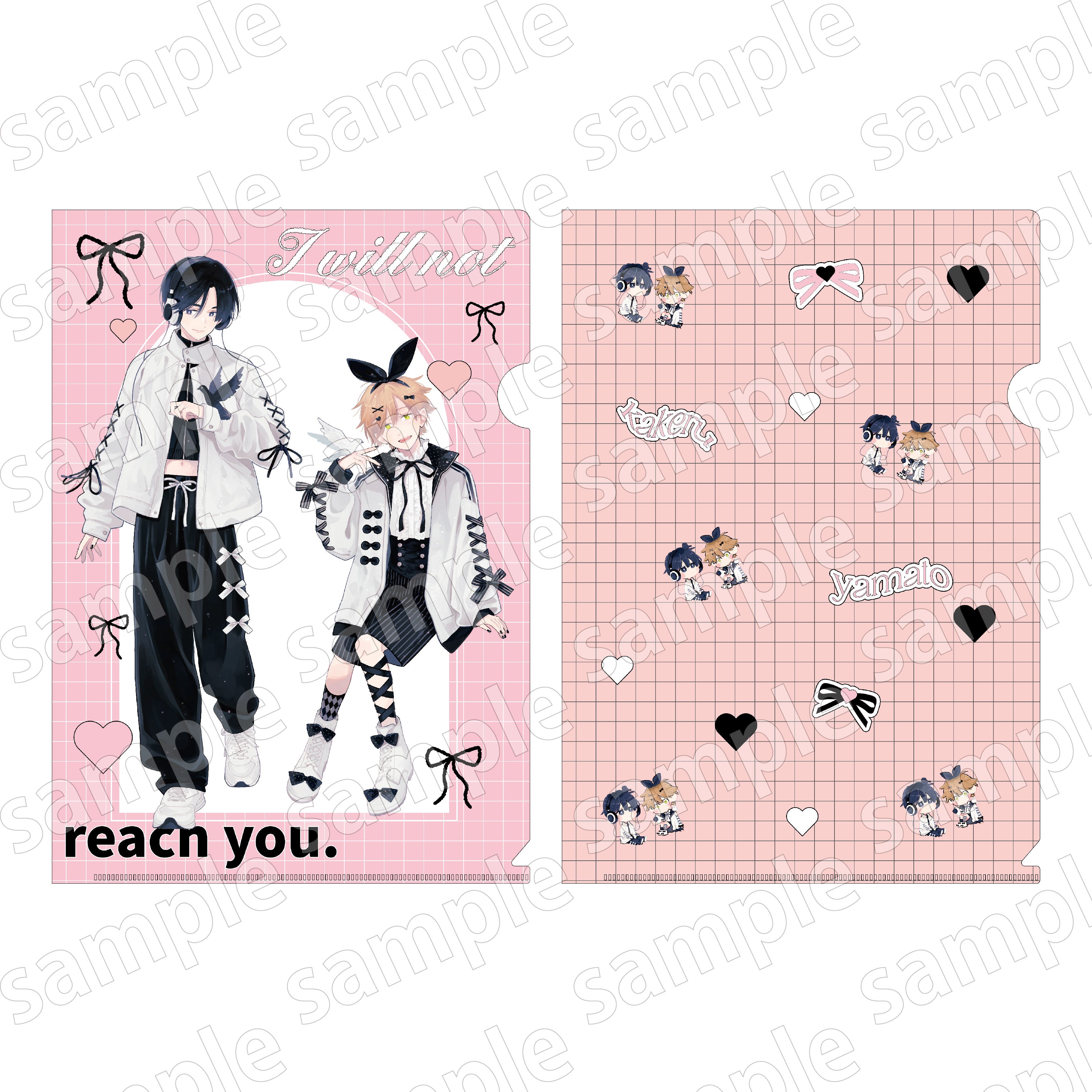 (Goods - Clear File) I Will Not Reach You. BLACK & PINK ver. Clear File Set