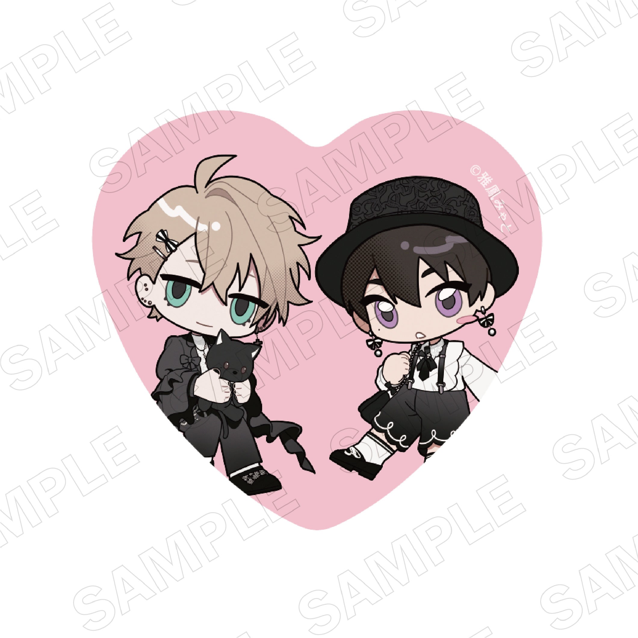 (Goods - Badge) Black Sheep BLACK & PINK ver. Heart-shaped Tin Badge Set