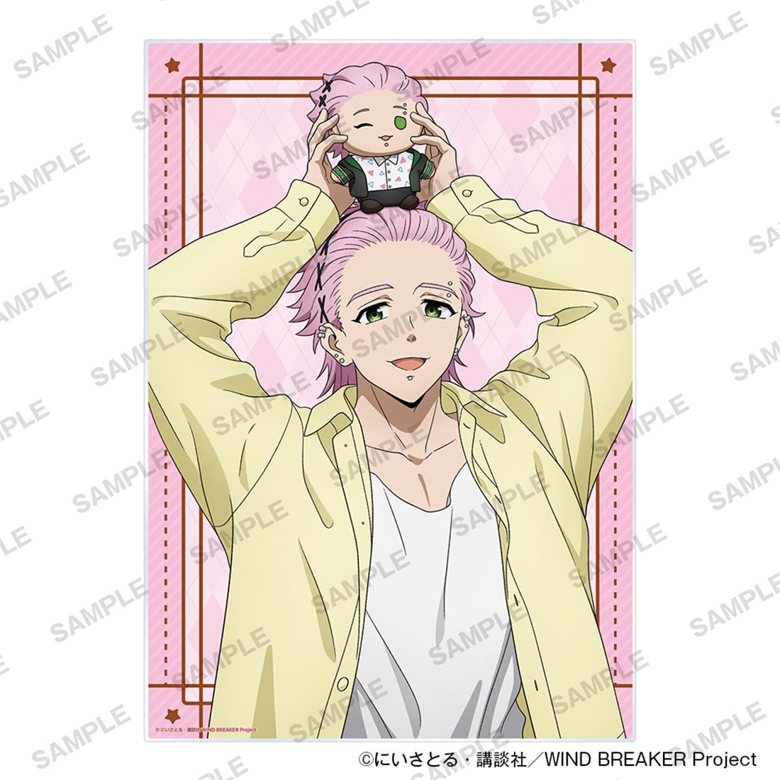 (Goods - Art Board) TV Anime WIND BREAKER Acrylic Board Together with Plushies Ver. - Mitsuki Kiryu