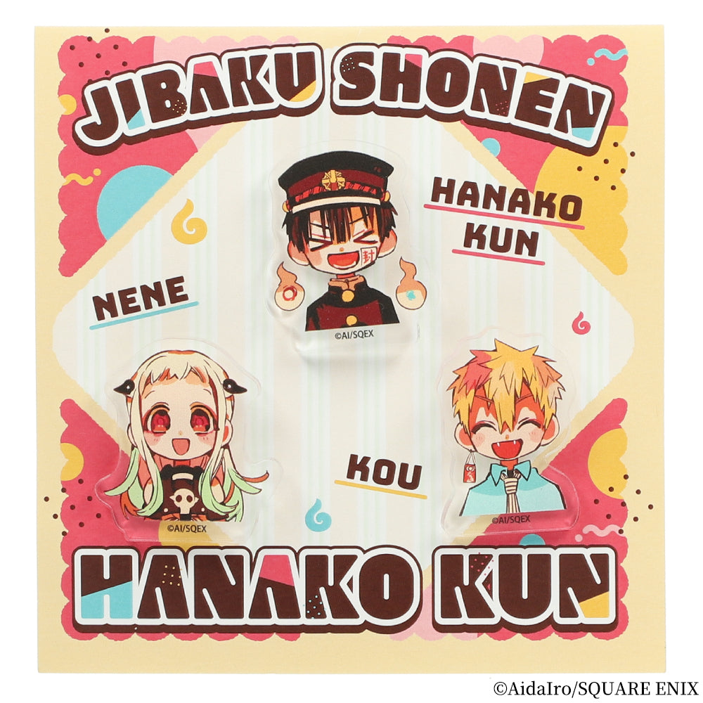 (Goods - Badges) Toilet-bound Hanako-kun Pin Badge Hanako-kun, Tsukasa, Mokke Set