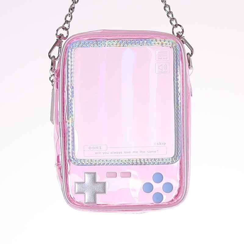 (Goods - Pouch) Handheld Game Console Shaped Plush Pouch Pink