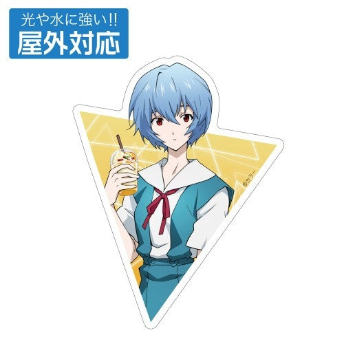 (Goods - Sticker) EVANGELION feat. Exclusive Art Rei Ayanami Outdoor Use Sticker School Uniform Ver.