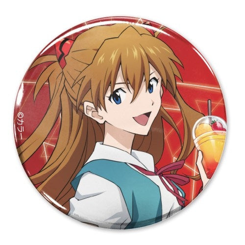 (Goods - Badge) EVANGELION feat. Exclusive Art Asuka Shikinami Langley 65mm Button Badge School Uniform Ver.