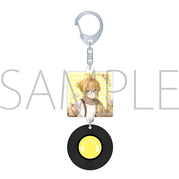 (Goods - Keychain) Hatsune Miku Series Record Style Keychain Leisure Festival C Kagamine Len