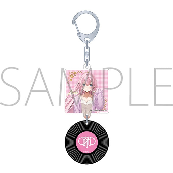 (Goods - Keychain) Hatsune Miku Series Record Style Keychain Leisure Festival D Megurine Luka