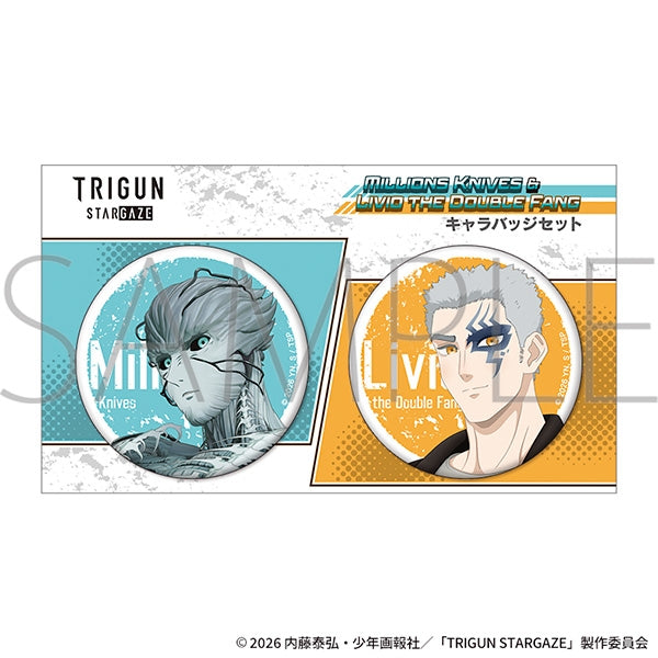 (Goods - Badge) TRIGUN STARGAZE Character Badge Set - Millions Knives & Livio the Double Fang