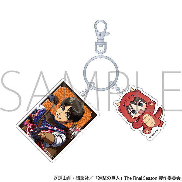 (Goods - Keychain) Attack on Titan 2 Piece Acrylic Keychain / Eren
