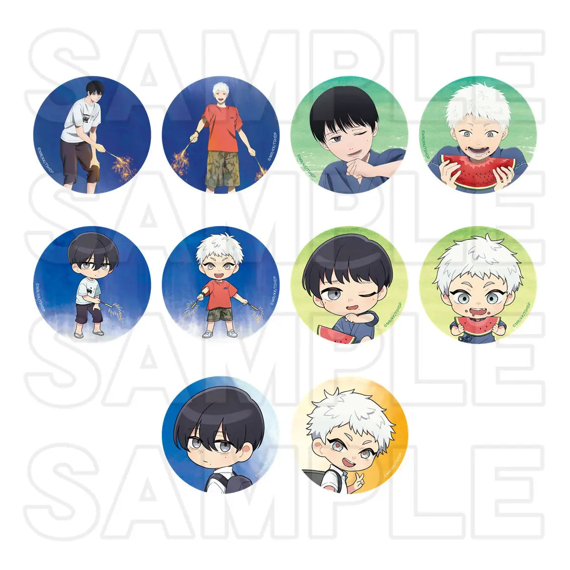 (Goods - Badge) TV Anime The Summer Hikaru Died Tradable Tin Badges Summer Day Series (Blind Box - Single)