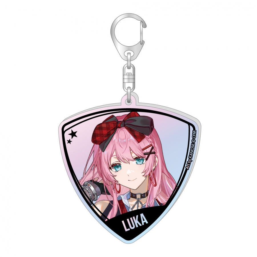 (Goods - Keychain) VOCALOID Guitar Pick Style Aurora Acrylic Keychain Band Ver. Megurine Luka