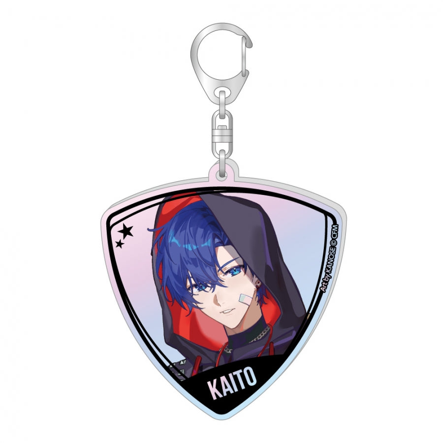 (Goods - Keychain) VOCALOID Guitar Pick Style Aurora Acrylic Keychain Band Ver. KAITO