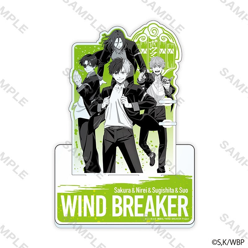 (Goods - Pen Stand) WIND BREAKER Acrylic Pen Stand Monochrome (Sakura & Sugishita & Nirei & Suo)