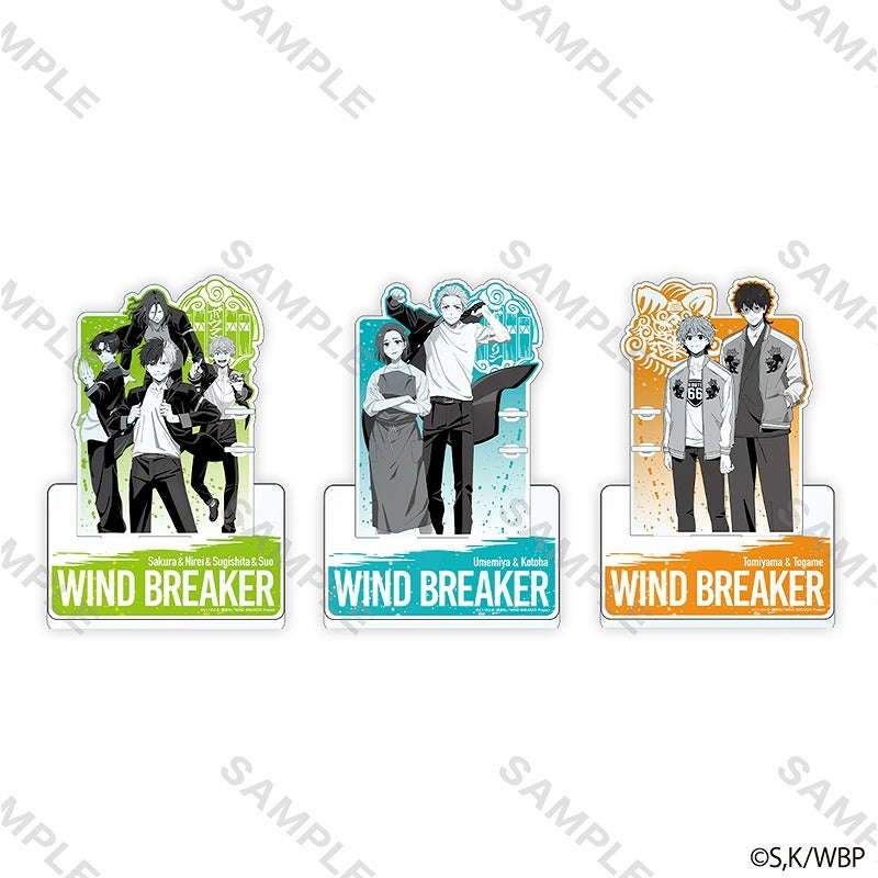 (Goods - Pen Stand) WIND BREAKER Acrylic Pen Stand Monochrome (Sakura & Sugishita & Nirei & Suo)