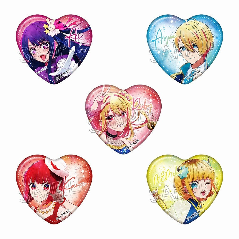 (Goods - Badge) Oshi no Ko Wet Color Series Heart-shape Button Badge - Twinkle Star (Blind Box -Single)