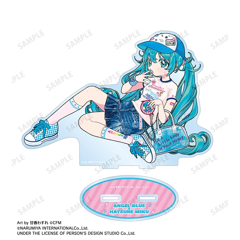 (Goods - Acrylic Stand) Hatsune Miku x Angel Blue Big Acrylic Stand Art by Amaharu Wasure Hatsune Miku Ver. A