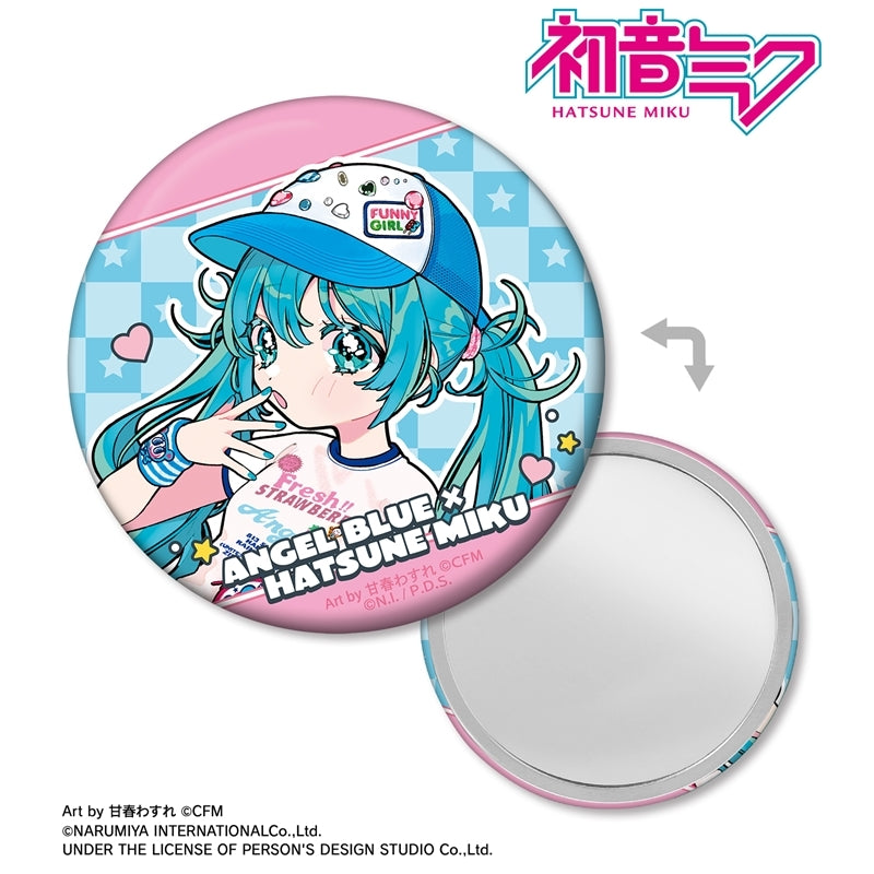 (Goods - Mirror) Hatsune Miku x Angel Blue Button Mirror Art by Amaharu Wasure Hatsune Miku Ver. A