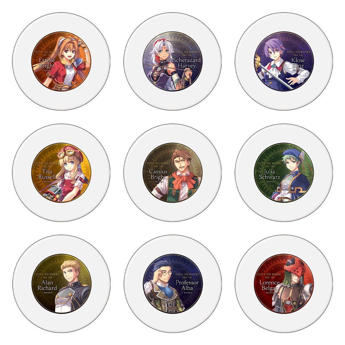 (Goods - Ornament) Trails in the Sky 1st Chapter & Nihon Falcom 45th Anniversary Tradable Graphic Plates Ver.A (Blind Box - Single)