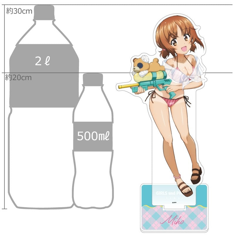 (Goods - Acrylic Stand) Girls und Panzer das Finale Exclusive Art Big Acrylic Stand (Miho Nishizumi/Water Gun Sun Tan Ver.)