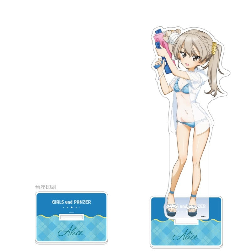 (Goods - Acrylic Stand) Girls und Panzer das Finale Exclusive Art Big Acrylic Stand (Alice Shimada/Water Gun Sun Tan Ver.)