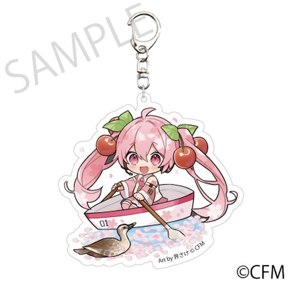 (Goods - Keychain) Hatsune Miku Sakura Miku x Hirohako 2024 Keychain West Moat Boat Hirosaki