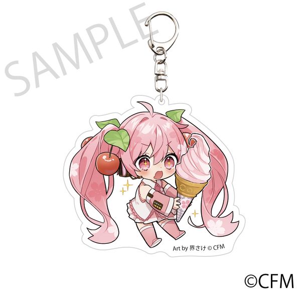(Goods - Keychain) Hatsune Miku Sakura Miku x Hirohako 2024 Keychain Ice Cream Hakodate