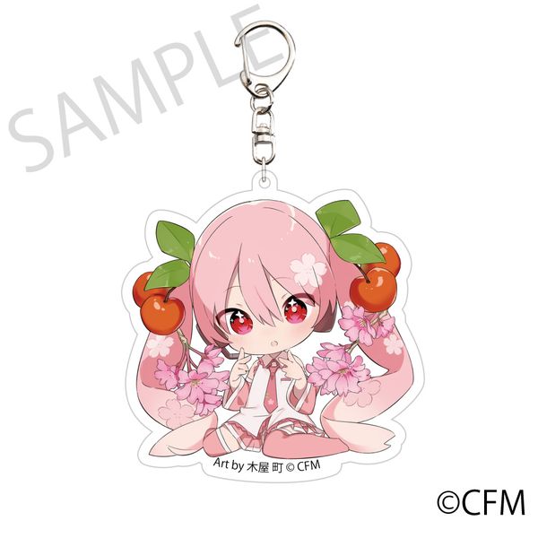 (Goods - Keychain) Hatsune Miku Sakura Miku x Hirosaki Sakura Story Keychain Sakura Blossom