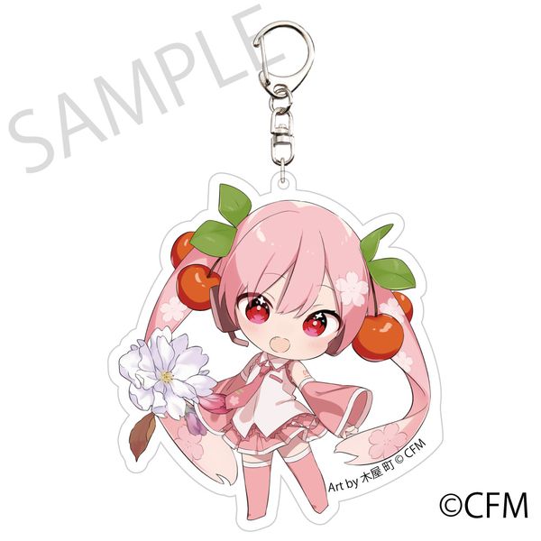 (Goods - Keychain) Hatsune Miku Sakura Miku x Hirosaki Sakura Story Keychain White Sakura Blossom