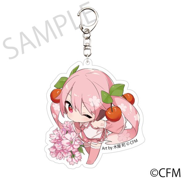 (Goods - Keychain) Hatsune Miku Sakura Miku x Hirosaki Sakura Story Keychain Azuma Nishiki