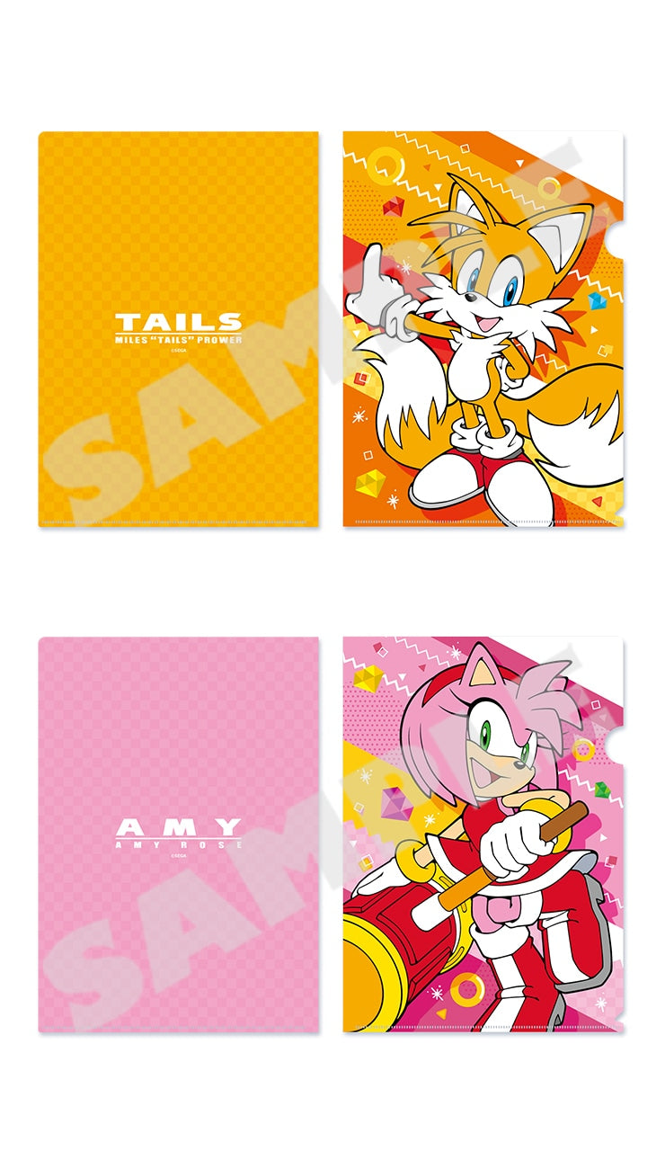 (Goods - Clear File) Sonic the Hedgehog Basic Series Clear File Set of 2 02 Tails & Amy