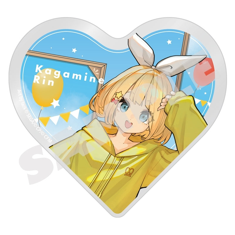 (Goods - Ornament) Hatsune Miku: Colorful Stage! Illustrator Collaboration Heart-Shaped Acrylic Block Wonderland Sekai - Kagamine Rin