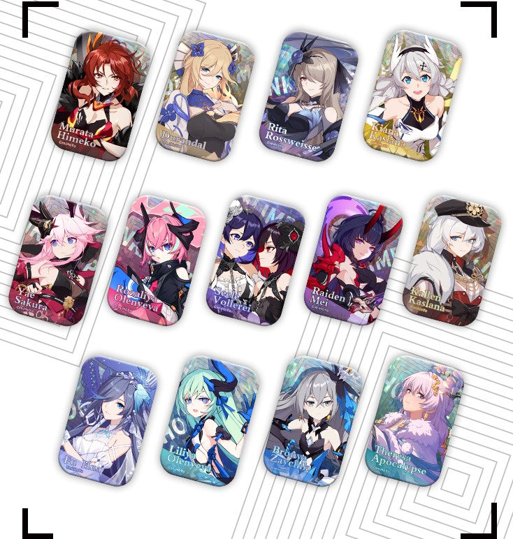 (Goods - Badges) Honkai Impact 3rd Tachie Series Rectangular Badge - Blind Box Single