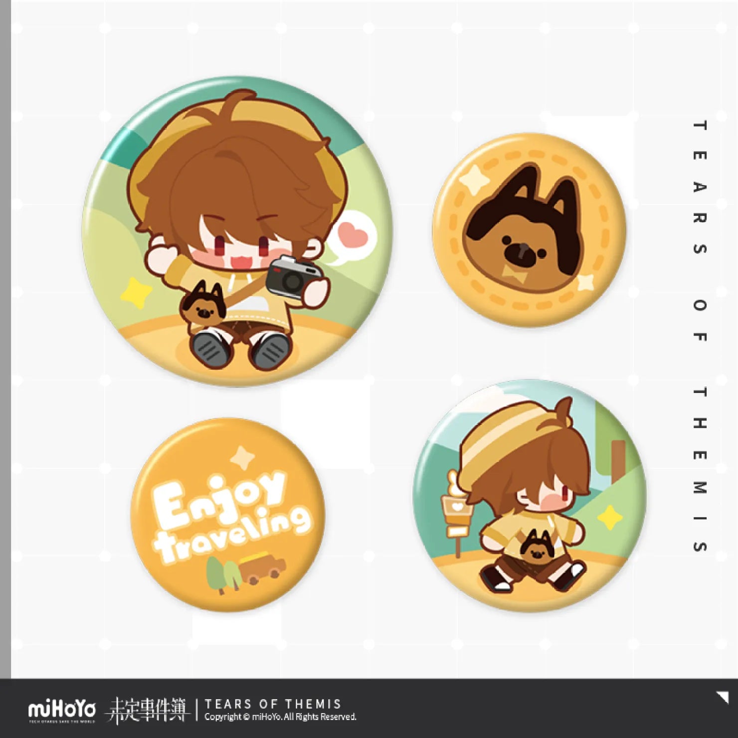 (Goods - Badge) Tears of Themis Leisure Chibi Badge Set Badge Raven