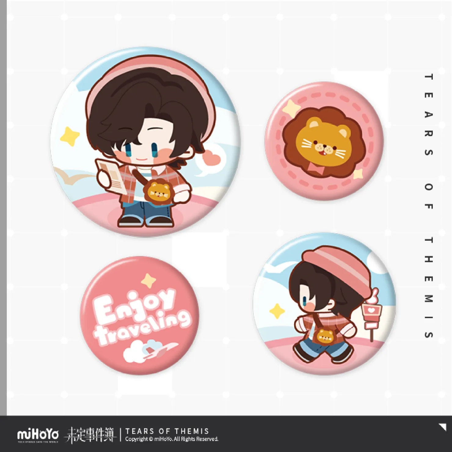 (Goods - Badge) Tears of Themis Leisure Chibi Badge Set Badge Libra
