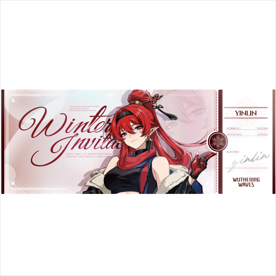 Wuthering Waves] Winter Invitation Ticket-style Card / Yinlin