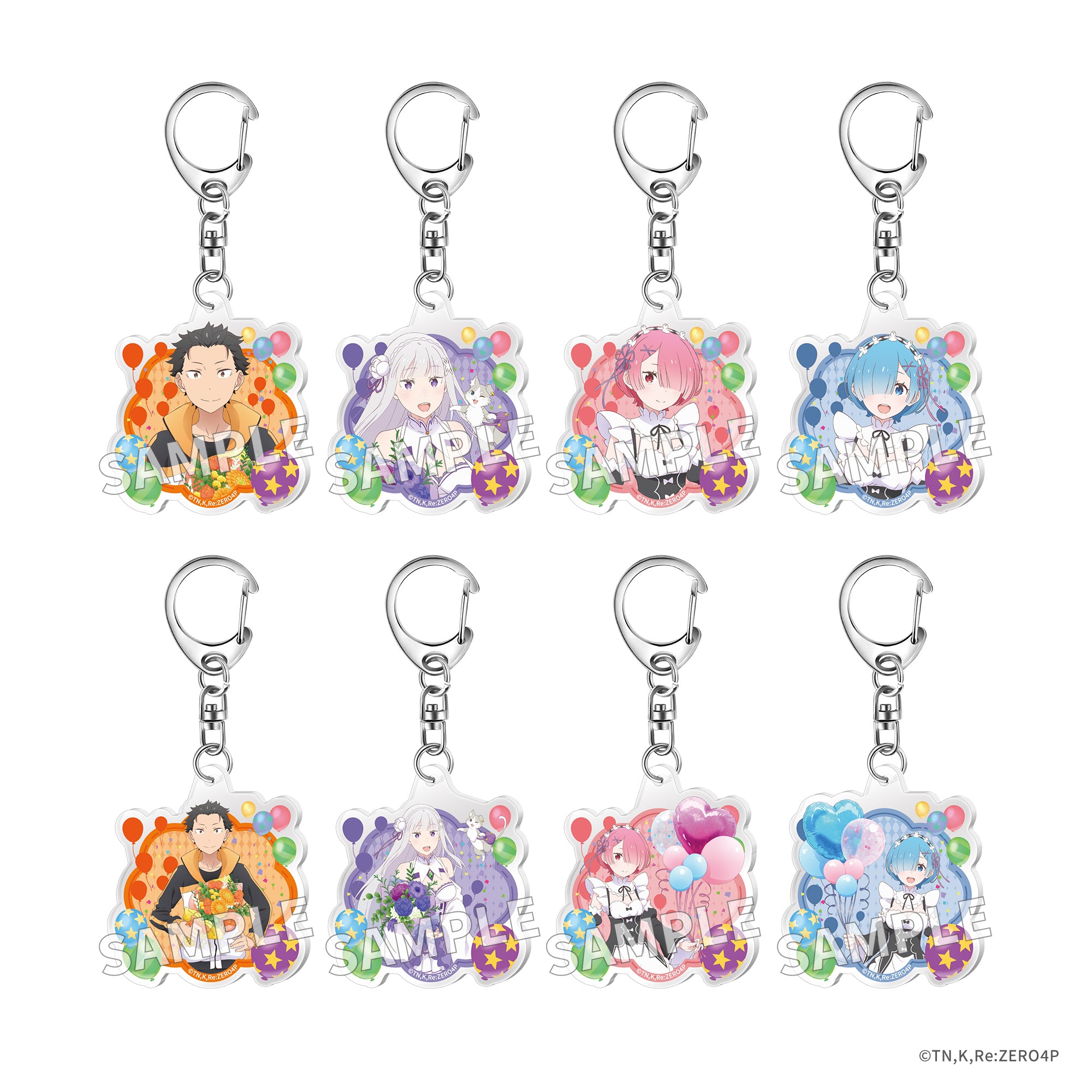 (Goods - Keychain) Re:ZERO -Starting Life in Another World- Trading Acrylic Keychain Flower & Balloon ver. (Blind Box - Single)