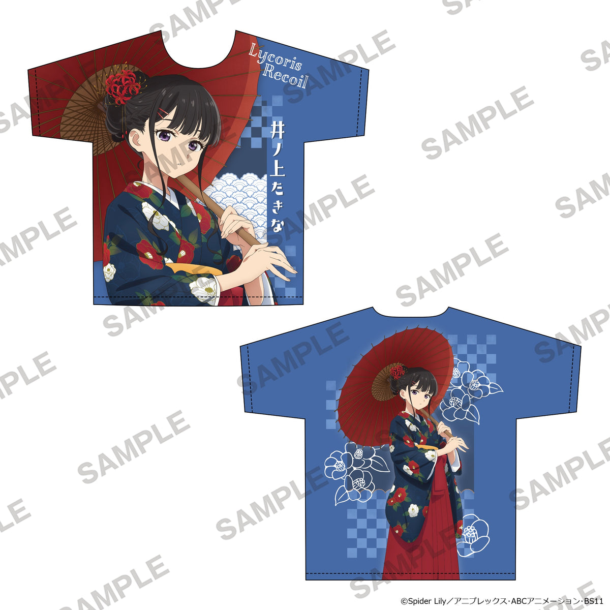 (Goods - Shirt) Lycoris Recoil TV Anime Series Full Graphic T-Shirt Japanese-Modern Style Ver. - Takina Inoue