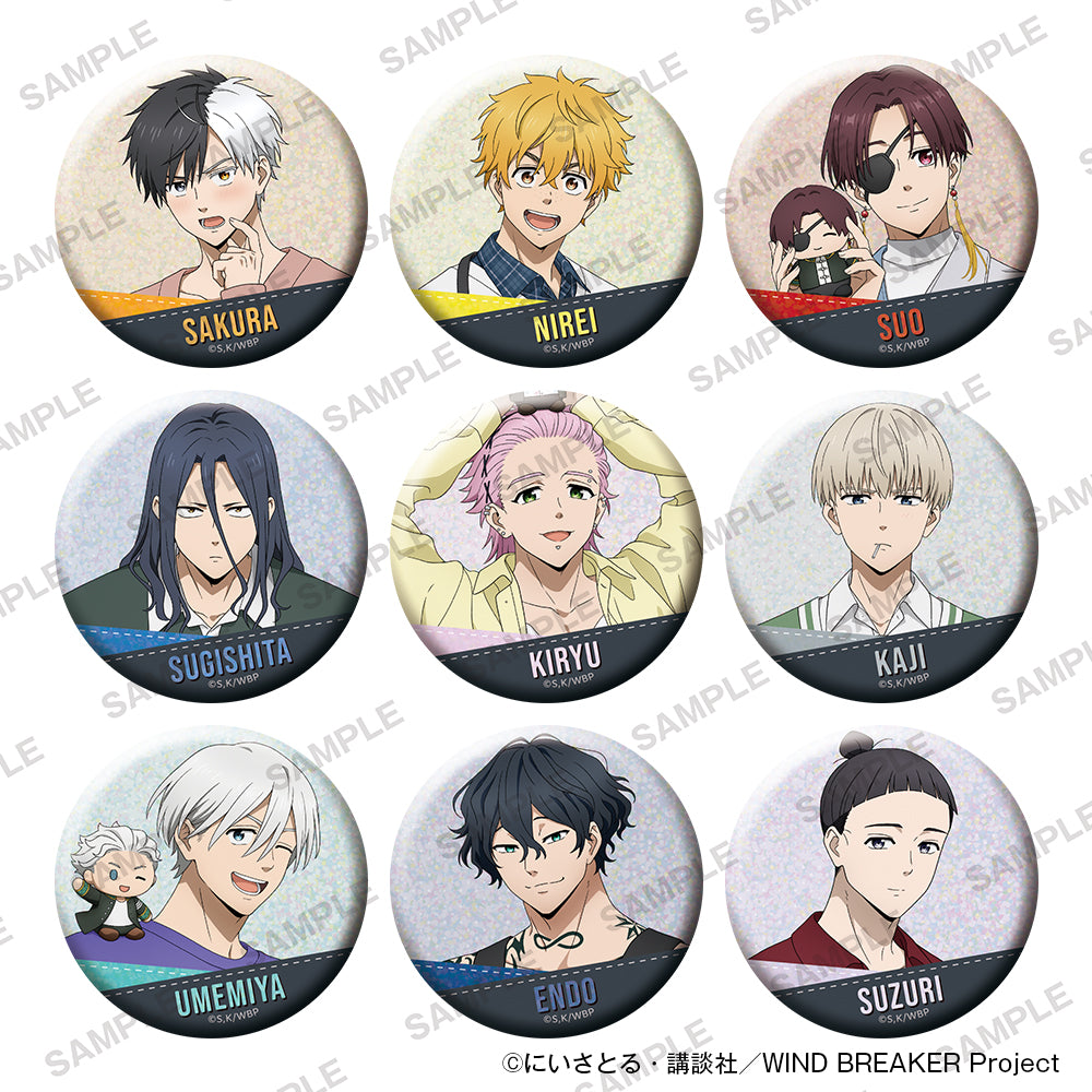 (Goods - Badge) TV Anime WIND BREAKER Glimmering Tin Badge Collection Together with Plushies Ver. (Blind Box - Single)