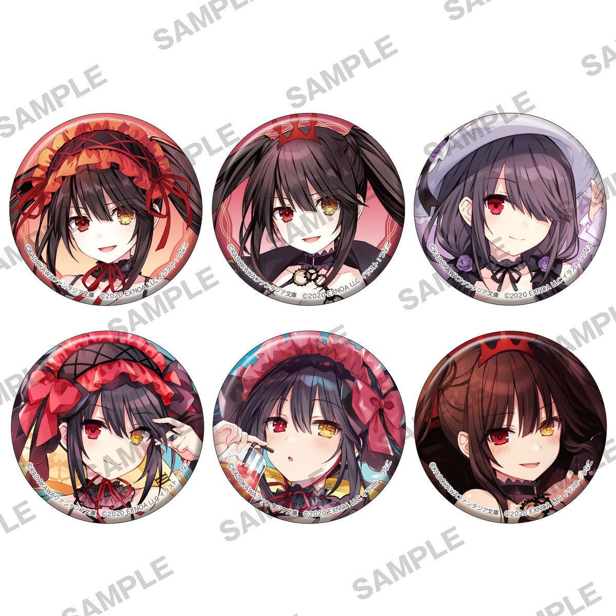 (Goods - Badge) Date A Live Tradable Holographic Tin Badge ~Many Kurumi~ Fantasia Re:Build Ver. (Blind Box -Single)