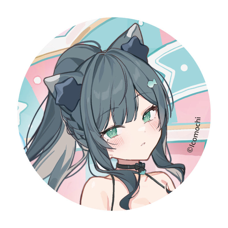 (Goods - Badge) Nekomimi Futago ga Natsukisugitte Komacchau Random Badge Mishikuro (Blind Box -Single)