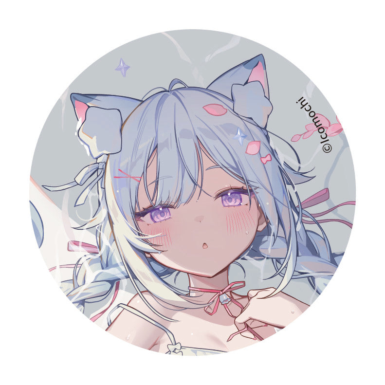 (Goods - Badge) Nekomimi Futago ga Natsukisugitte Komacchau Random Badge Mishikuro (Blind Box -Single)
