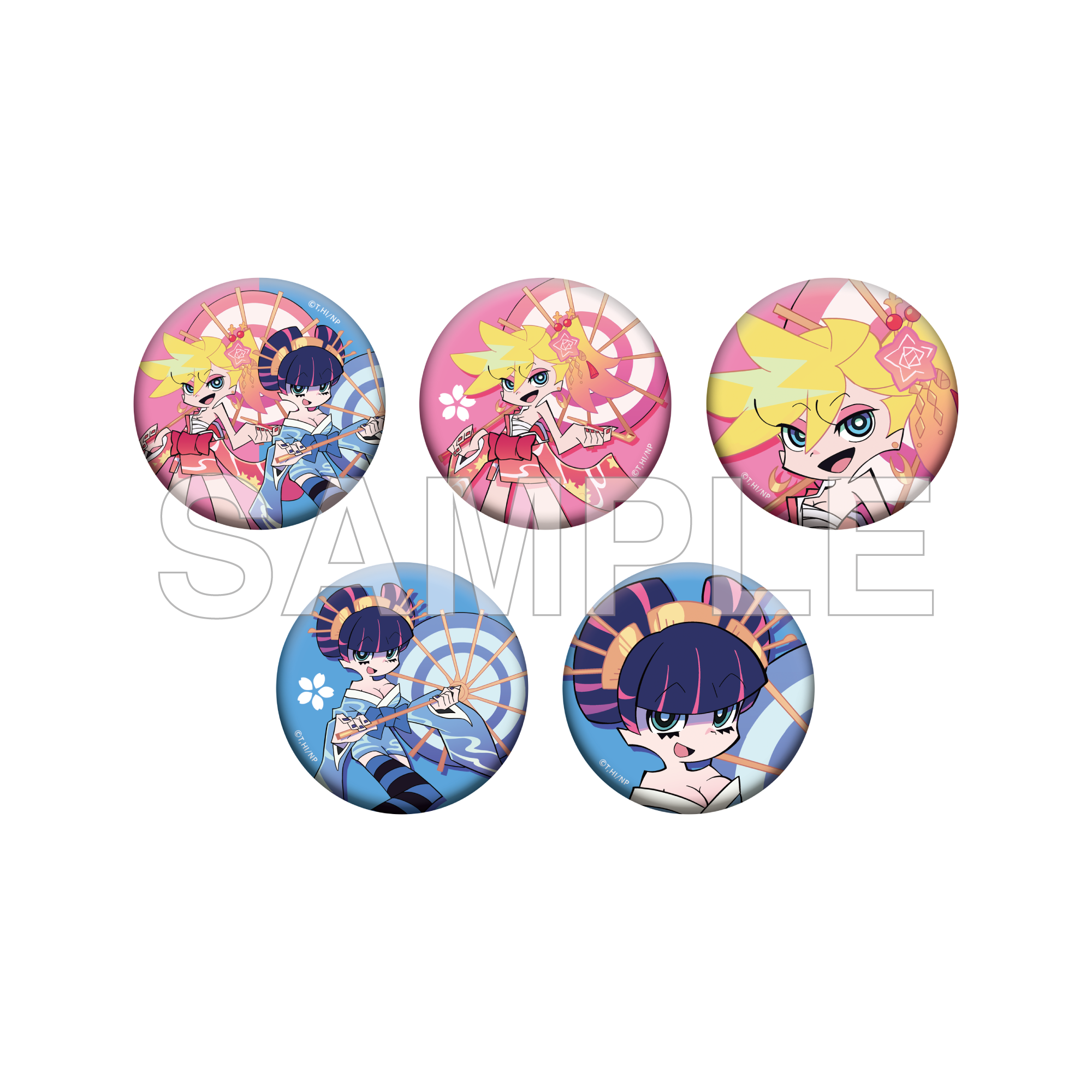 New PANTY & STOCKING WITH GARTERBELT - KIRAKIRA KIMONO VER. CAN BADGE TRADING BLIND BOX New PANTY & STOCKING WITH GARTERBELT - KIRAKIRA KIMONO VER. CAN BADGE TRADING BLIND BOX
