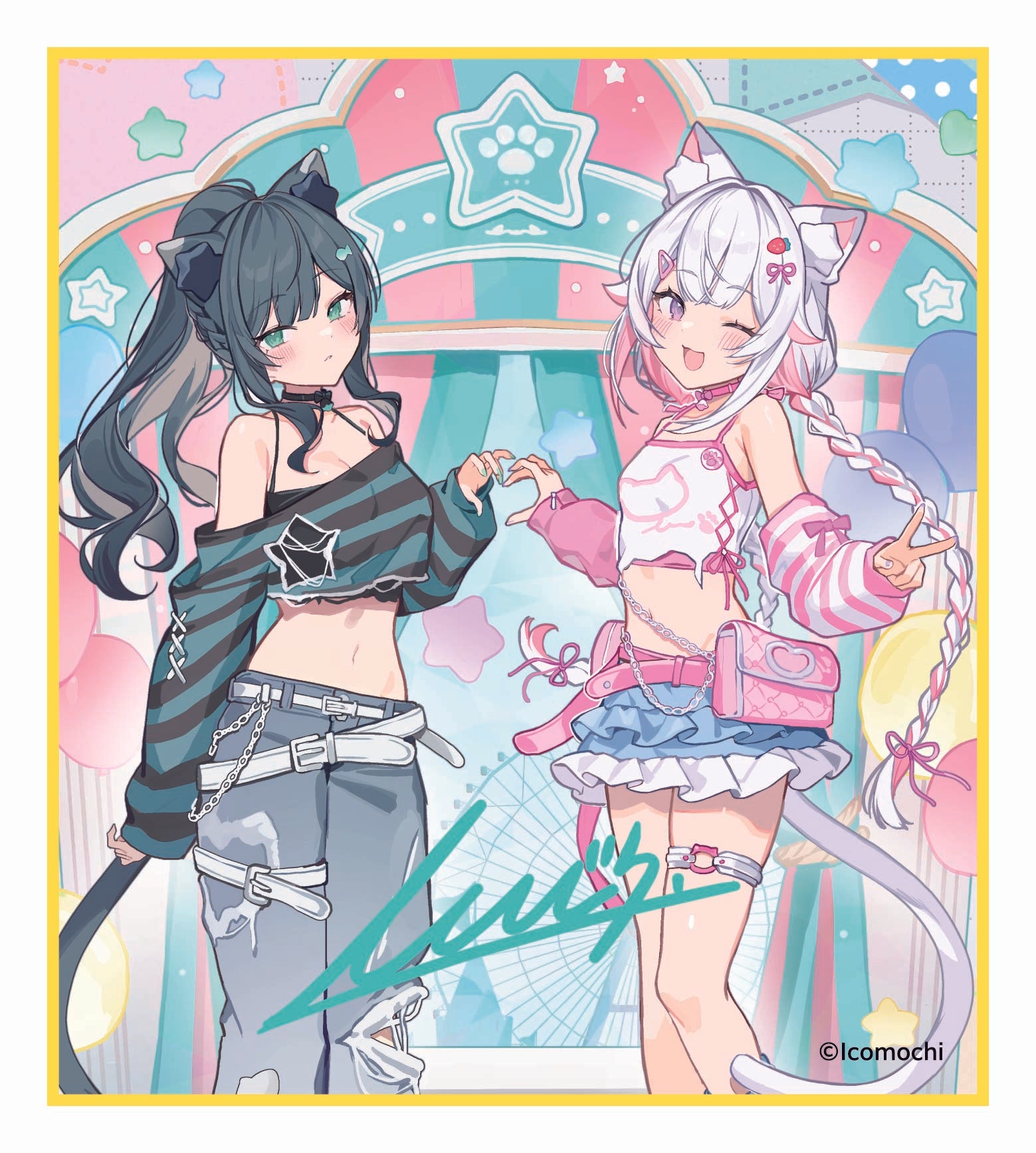 (Goods - Artboard) Nekomimi Futago ga Natsukisugitte Komacchau Random Art Board Mishikuro (Blind Box -Single)