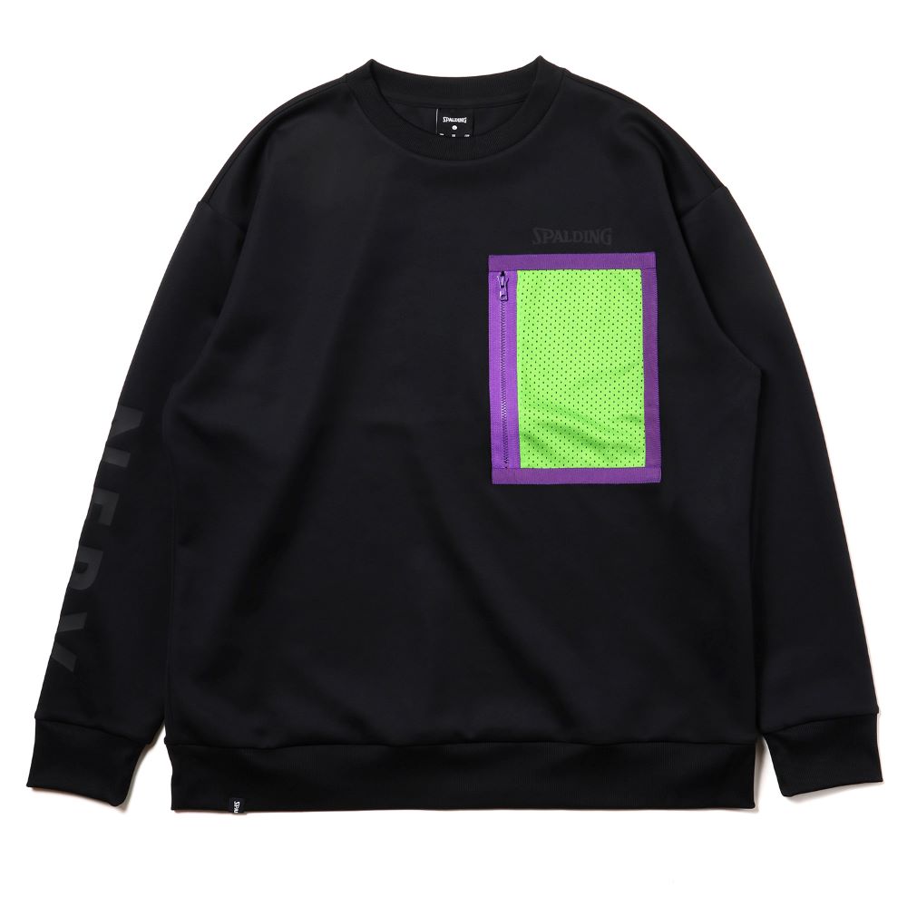 Evangelion] RADIO EVA NERV Sweat Shirts by SPALDING Black×Green