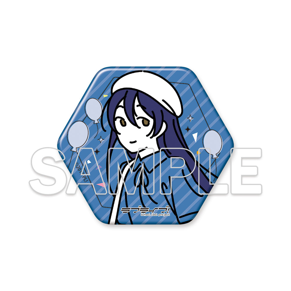 (Goods - Badge) Love Live! Series Wear the Seasons on Your Walks. Hexagonal Tin Badge - Umi Sonoda