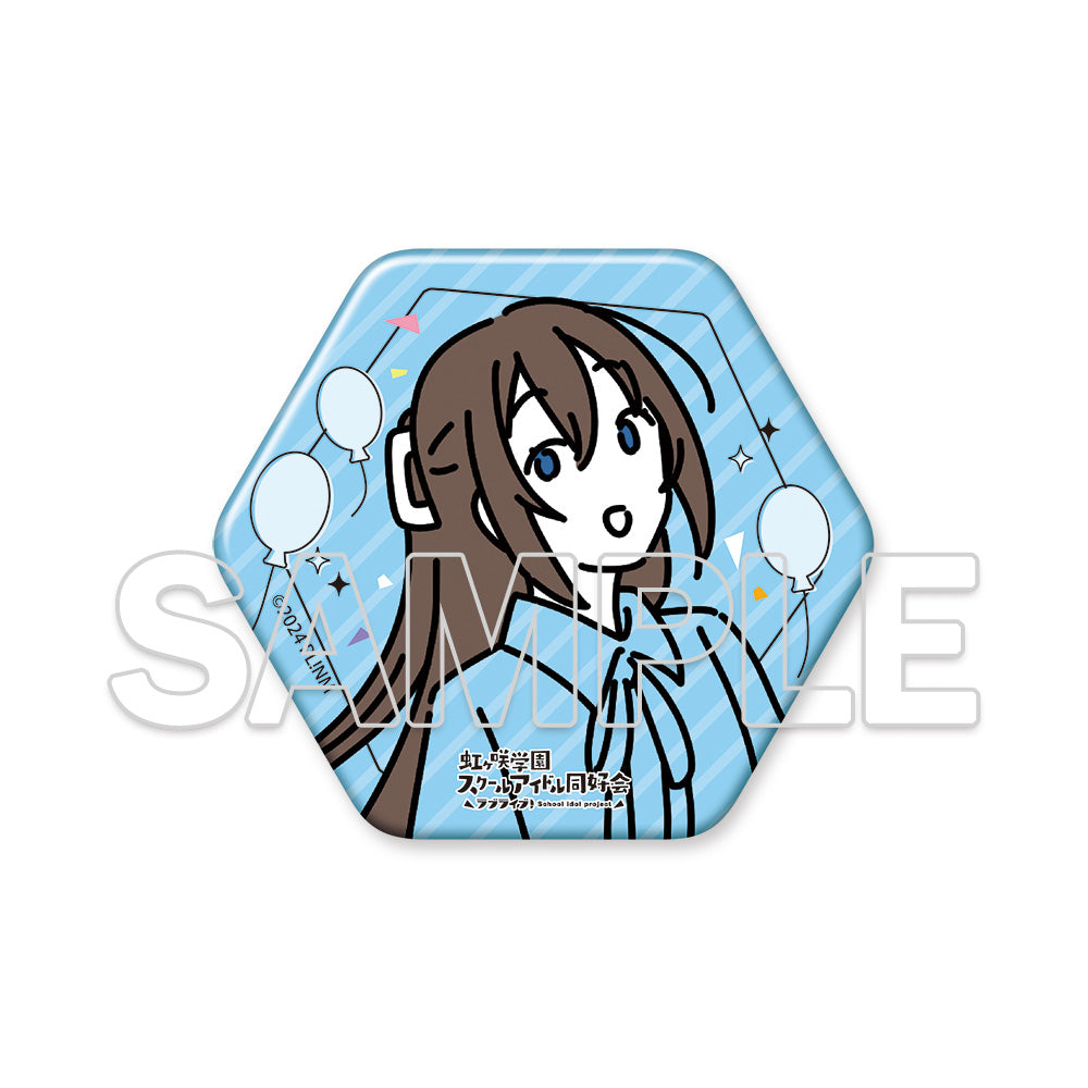 (Goods - Badge) Love Live! Series Wear the Seasons on Your Walks. Hexagonal Tin Badge - Shizuku Osaka