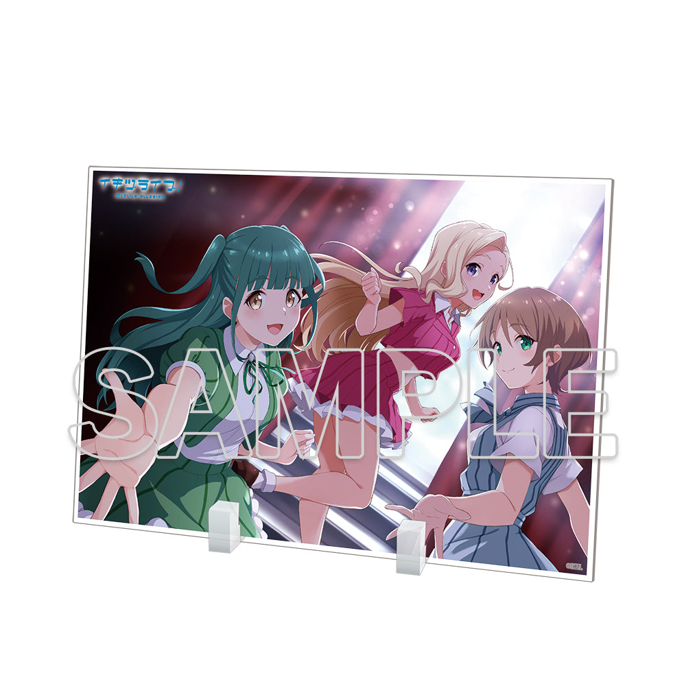 (Goods - Ornament) IKIZULIVE! LOVELIVE! BLUEBIRD Acrylic Plate 1st LIVE Ver. - Yukuri & Aurora & Midori