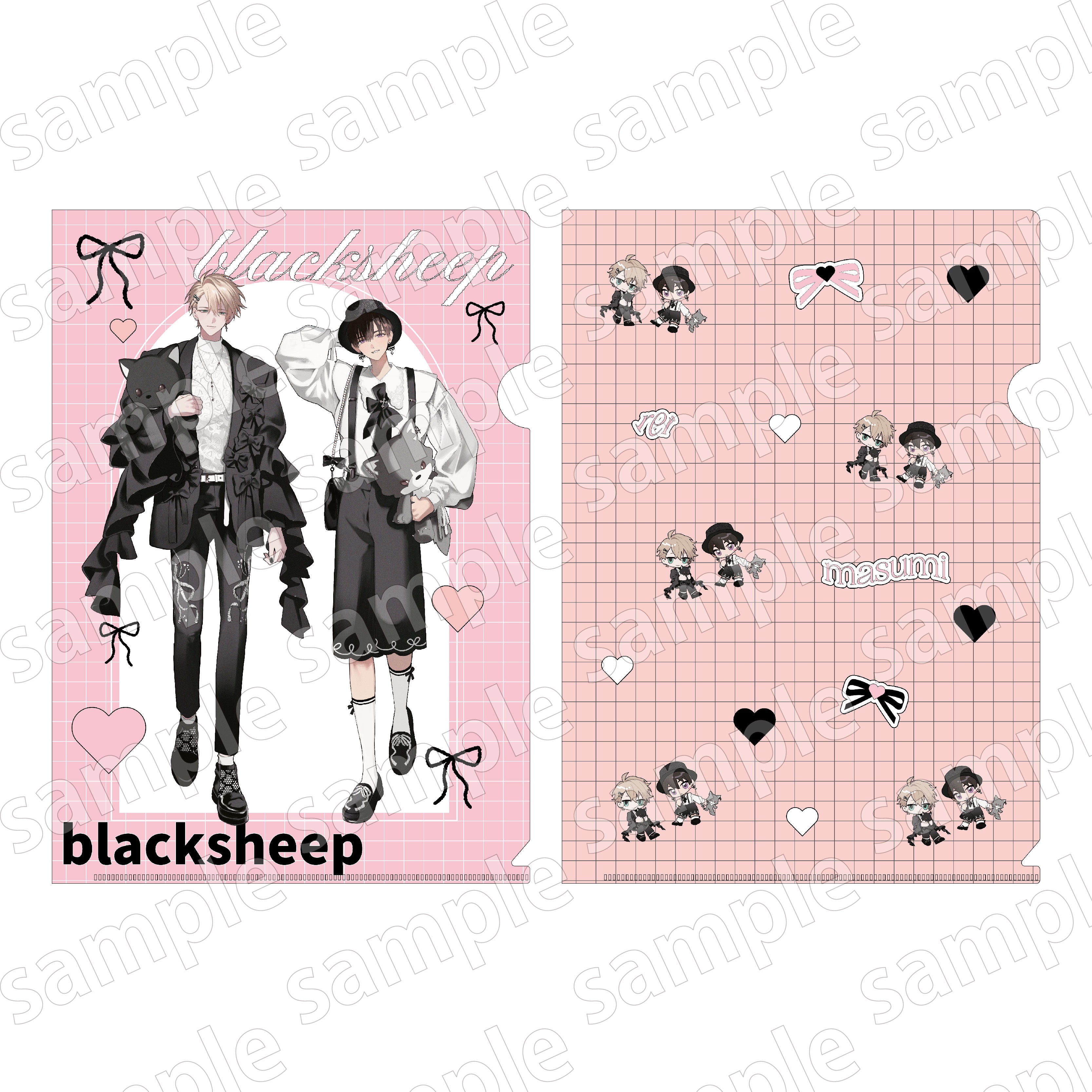 (Goods - Clear File) Black Sheep BLACK & PINK ver. Clear File Set