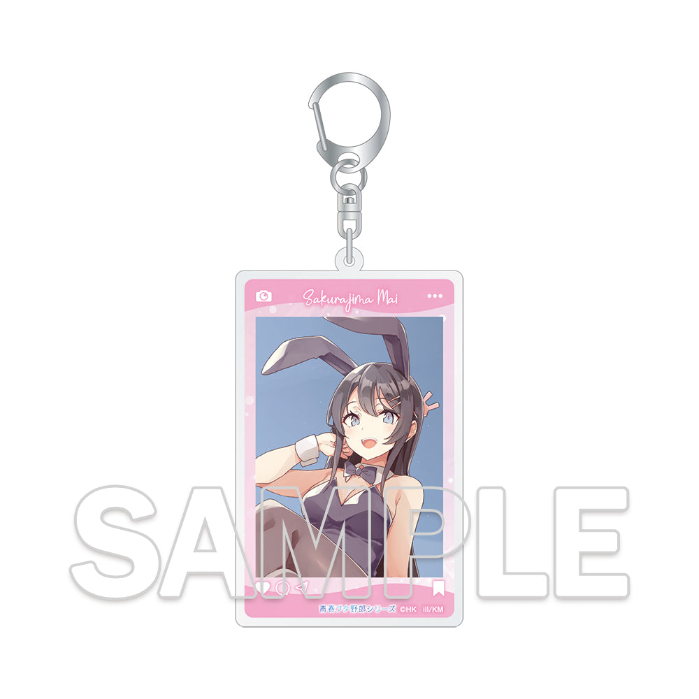 (Goods - Keychain) Dengenki Bunko Rascal Does Not Dream Series 10th Anniversary Newly Drawn Acrylic Keychains in Social Media Style