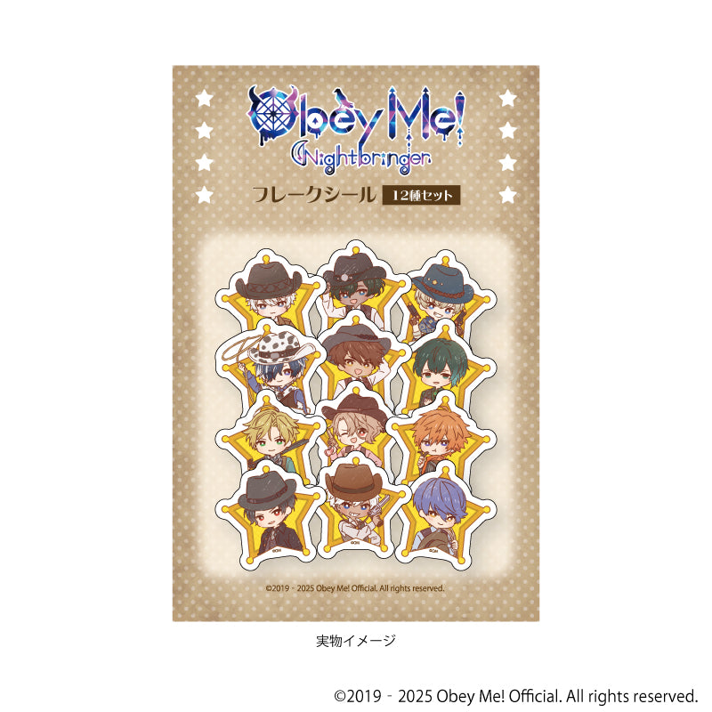 [Obey Me! Nightbringer] Flake Sticker Set of 12 01 - Cowboy ver. (Retro Art)
