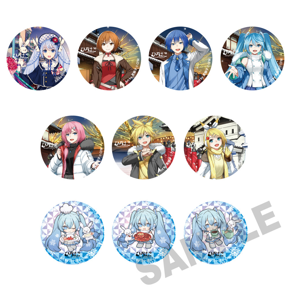 (Goods - Badge) Snow Miku x Hirohako Glimmering Tradable Tin Badges Hirosaki 25-26 - 10 Types [1 Piece] (Blind Box - Single)