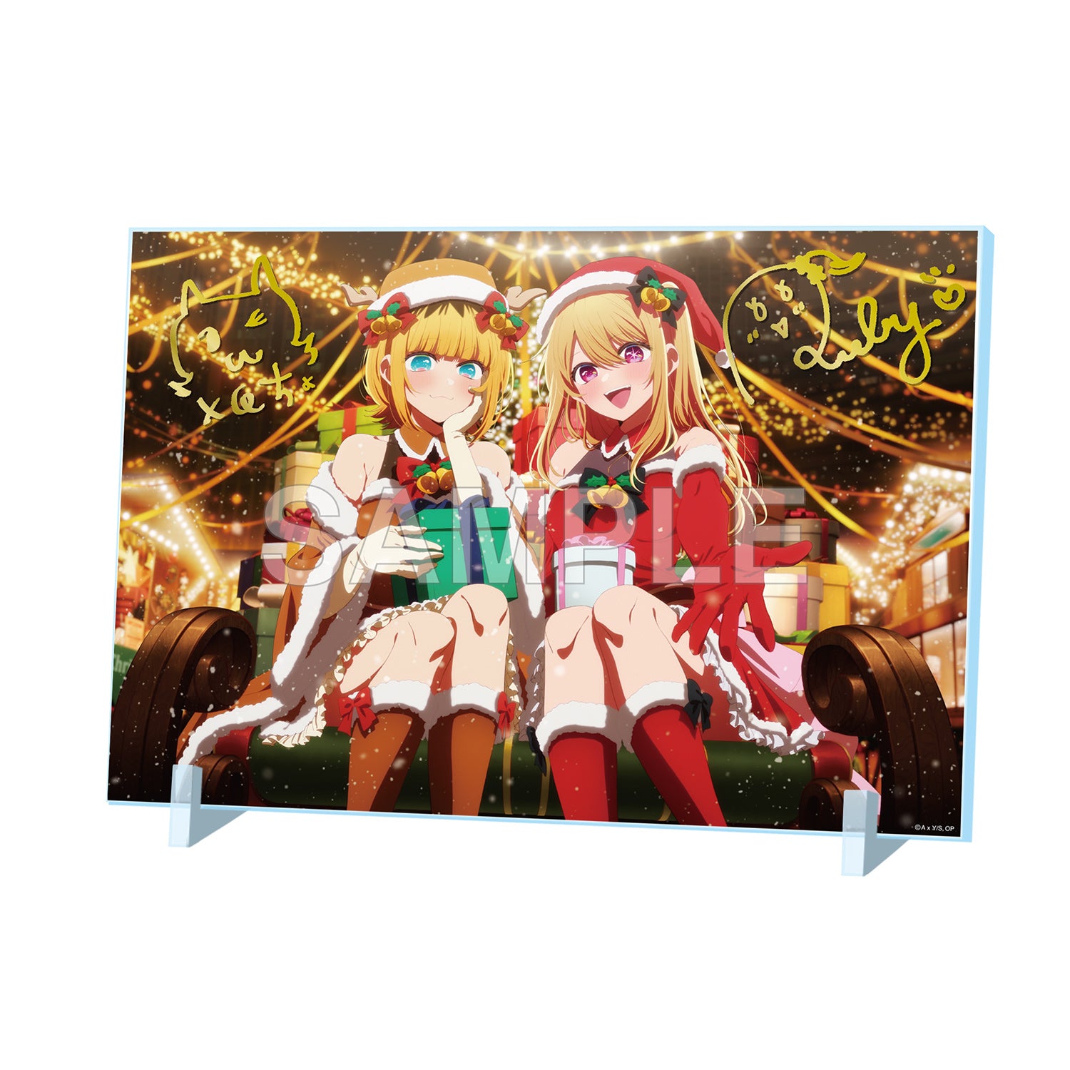 (Goods - Acrylic Stand)  Oshi no Ko Acrylic Panel w/ Foil-stamped Signature Xmas 2024 ver.